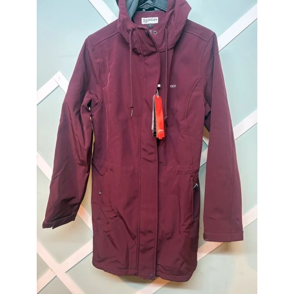 Women’s 33,000 ft jacket Rain jacket Burgundy Size M